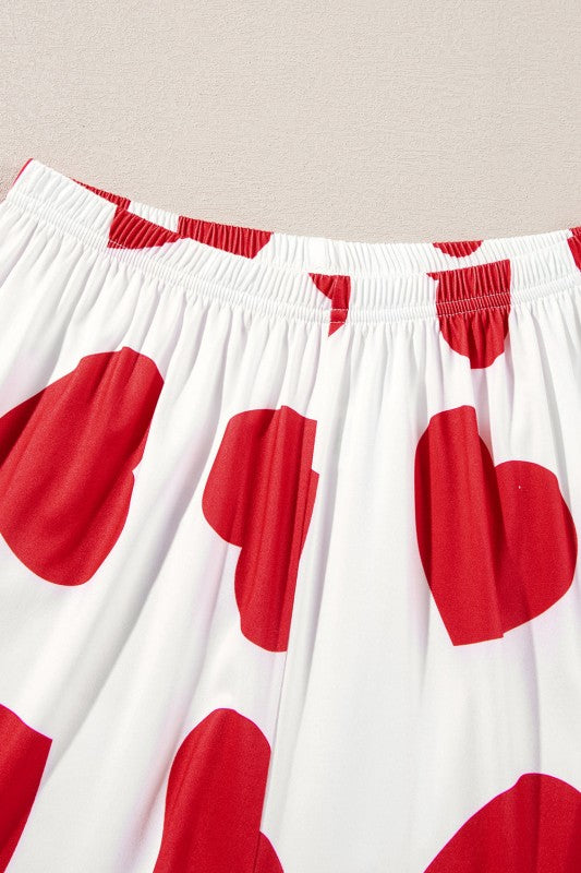 Sweet Heart Ruffle Tank Top And Pants Lounge Set
