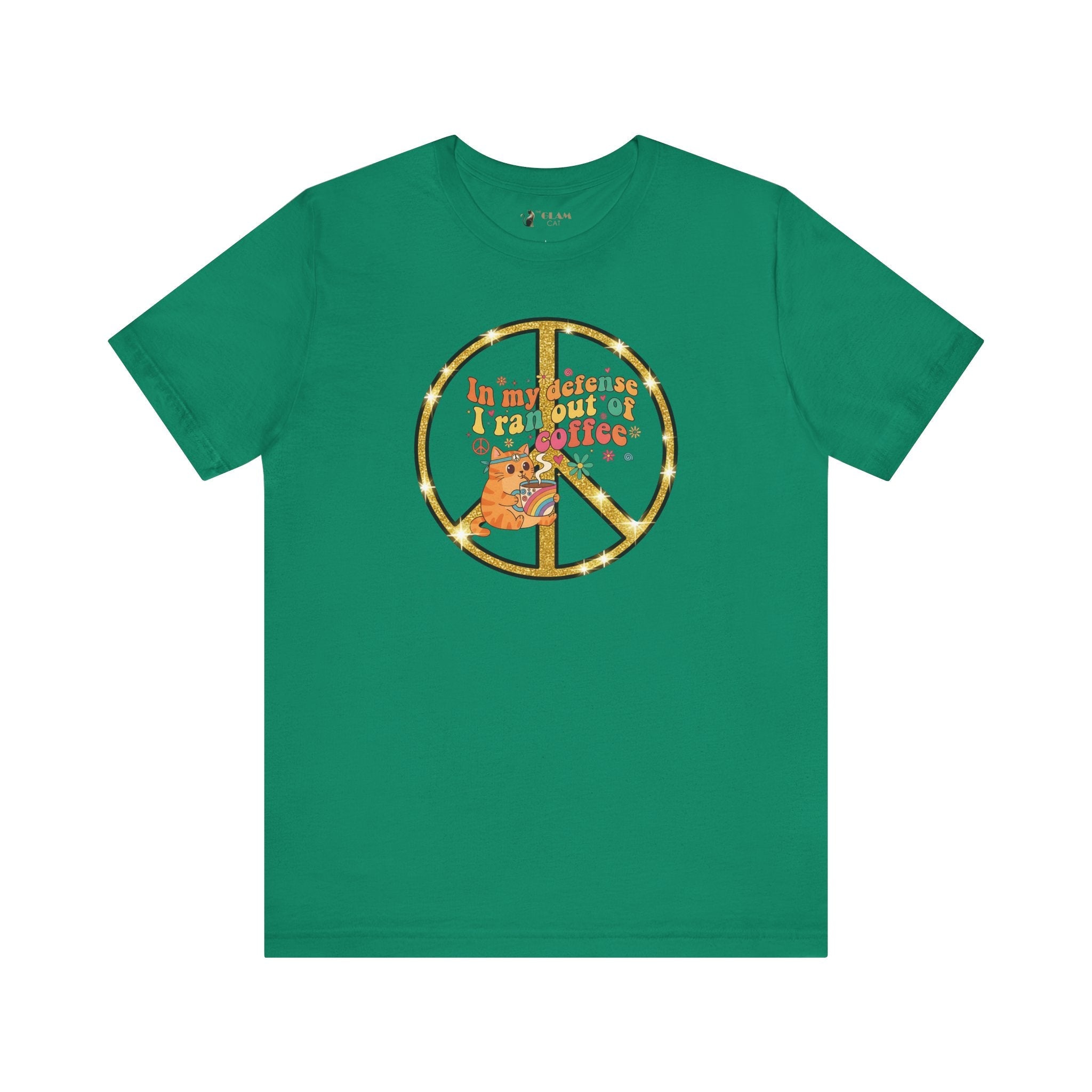 ‘In My Defense I Ran Out of Coffee’ Retro Cat Graphic Tee