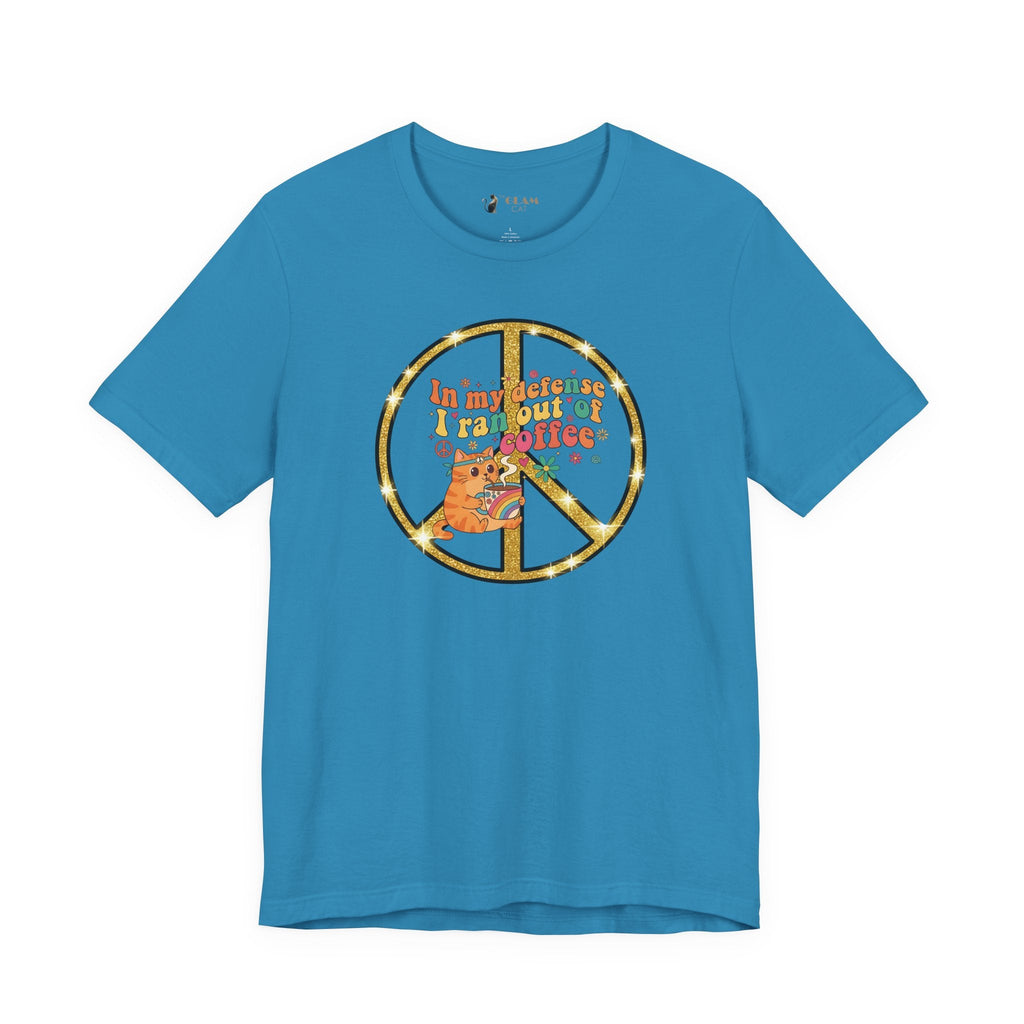 ‘In My Defense I Ran Out of Coffee’ Retro Cat Graphic Tee