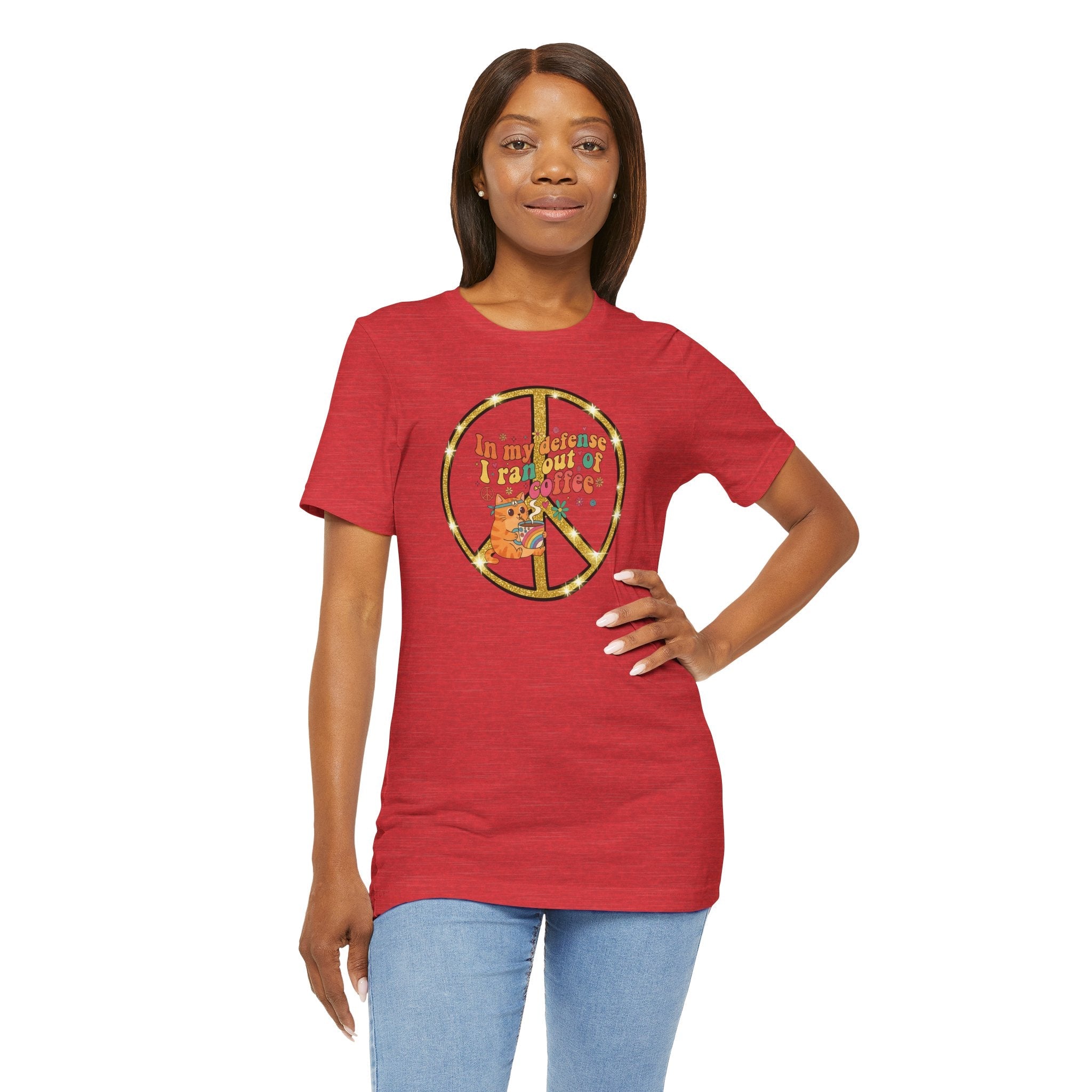 ‘In My Defense I Ran Out of Coffee’ Retro Cat Graphic Tee