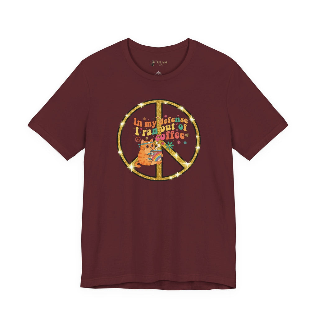 ‘In My Defense I Ran Out of Coffee’ Retro Cat Graphic Tee