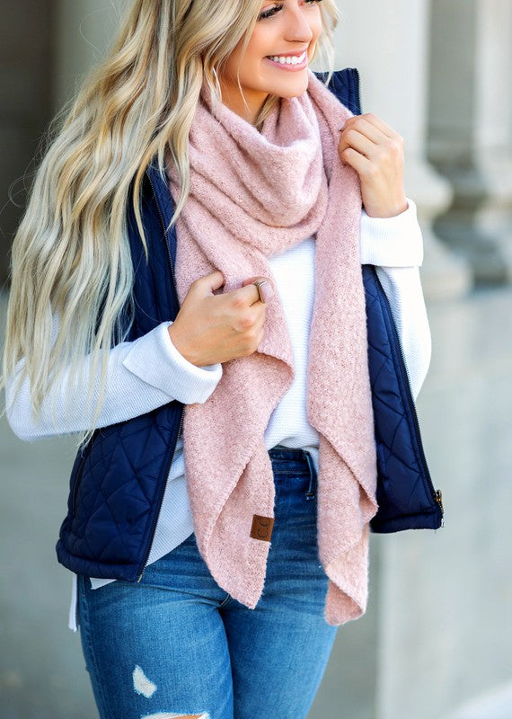 The Perfect Draped Boucle Scarf