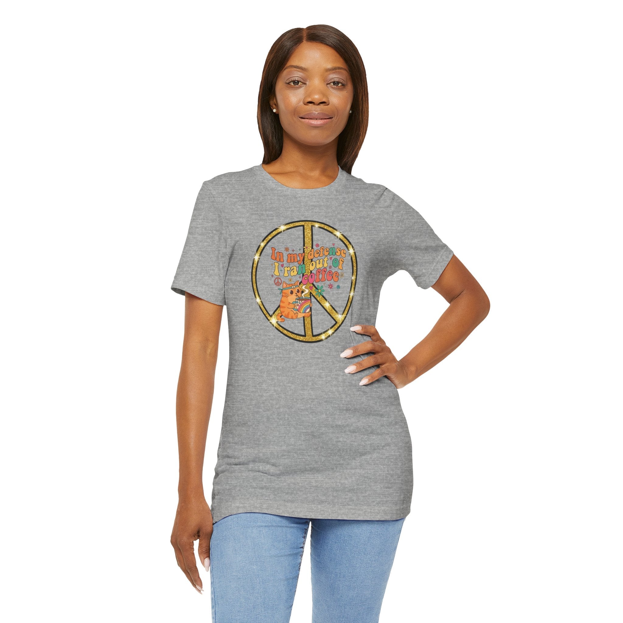 ‘In My Defense I Ran Out of Coffee’ Retro Cat Graphic Tee