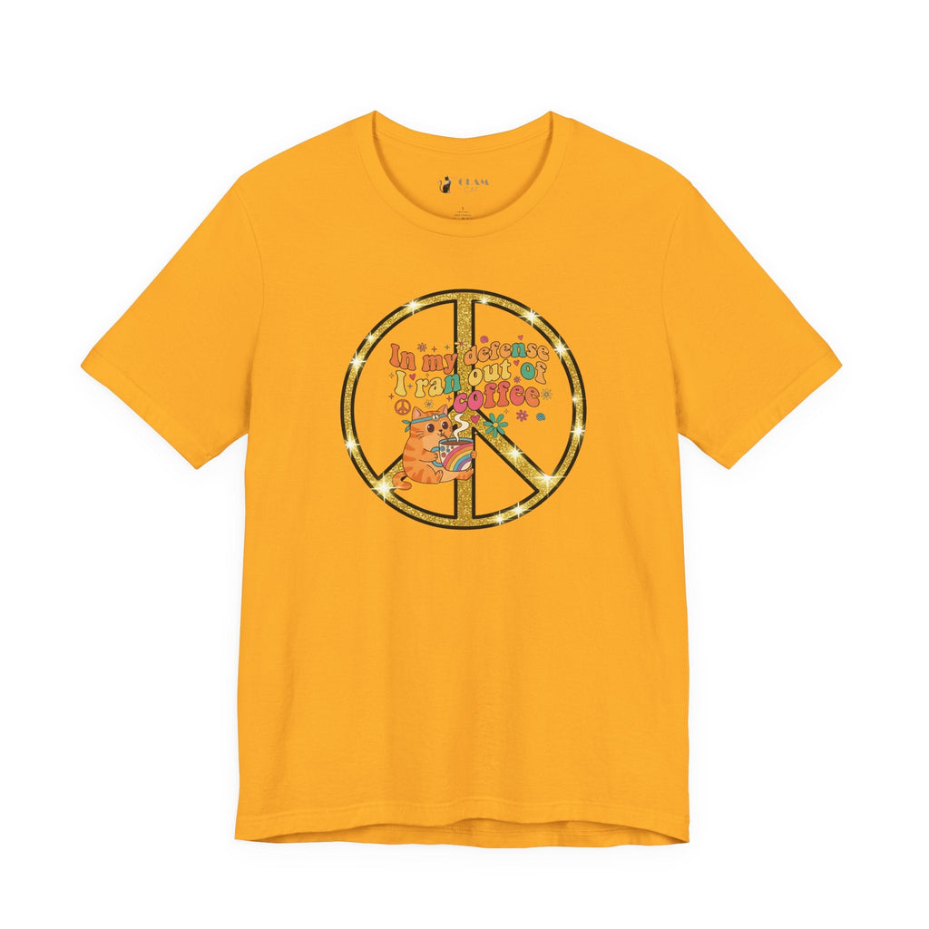 ‘In My Defense I Ran Out of Coffee’ Retro Cat Graphic Tee
