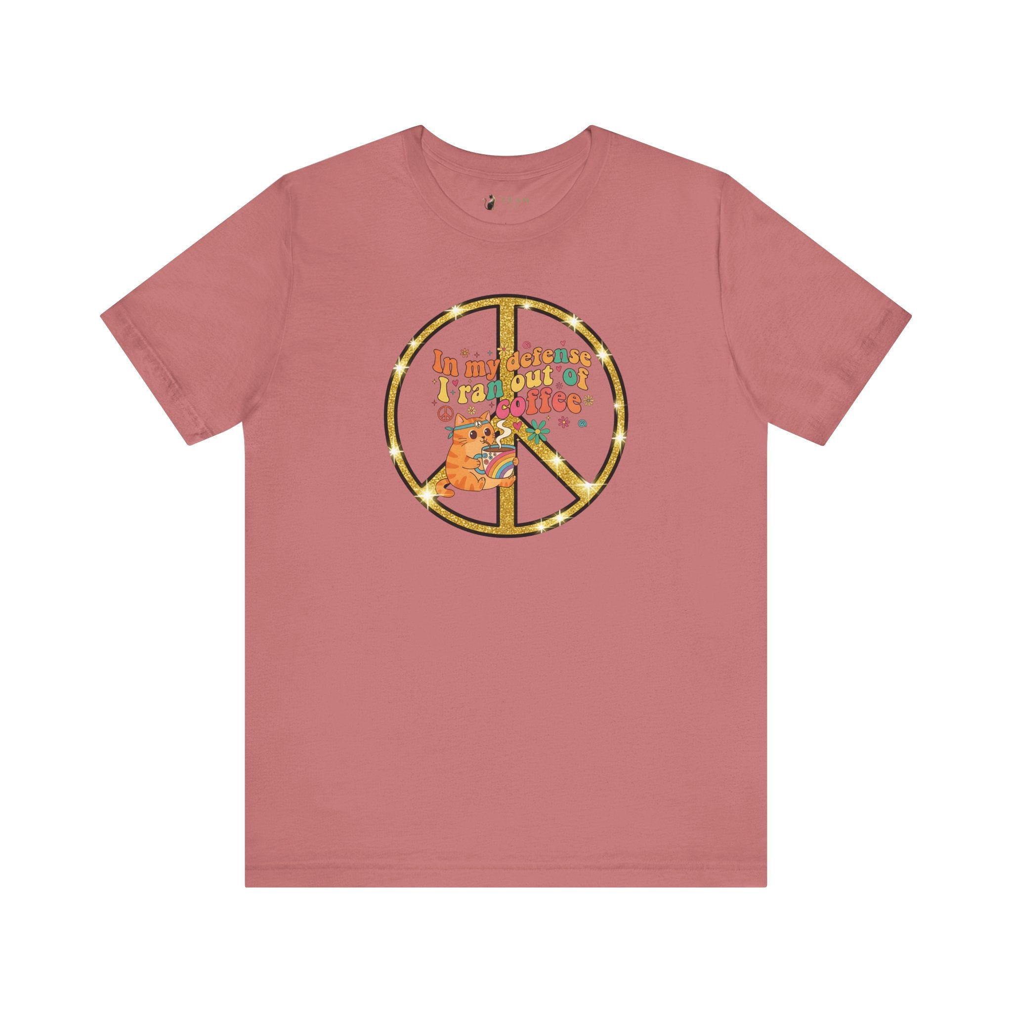 ‘In My Defense I Ran Out of Coffee’ Retro Cat Graphic Tee