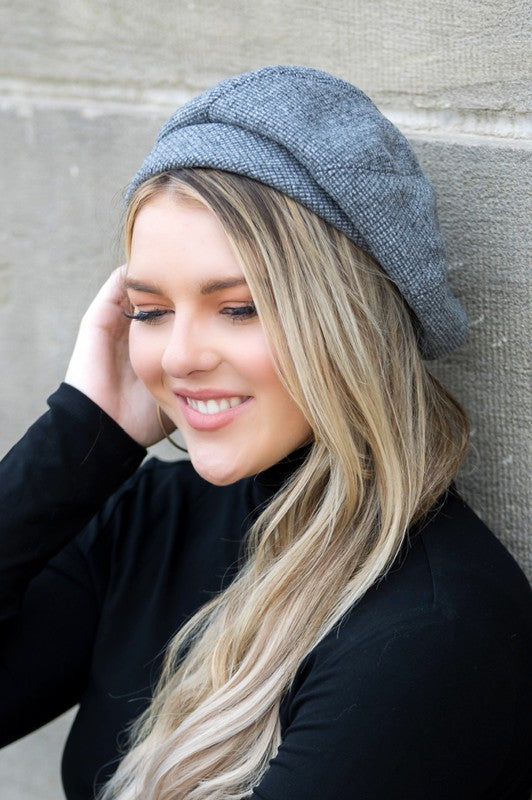 "Cute As A Button" Fold Over Beret