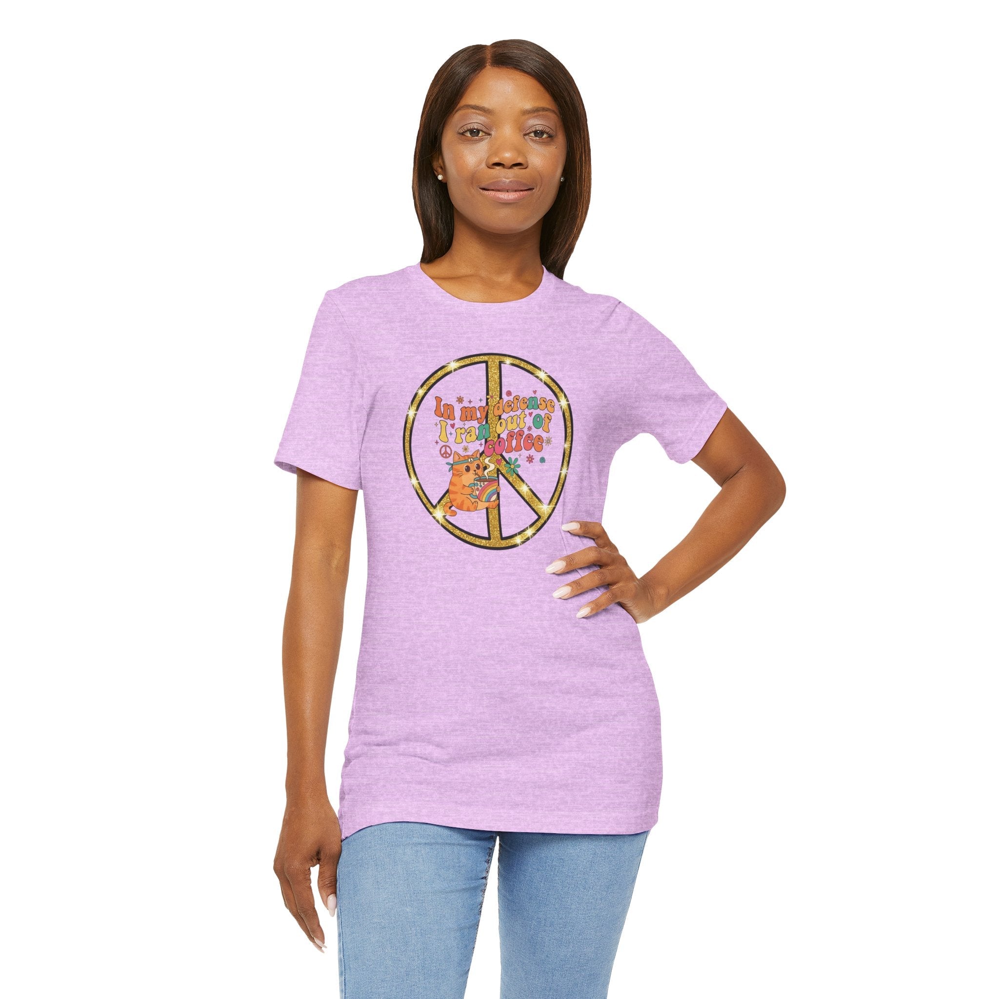 ‘In My Defense I Ran Out of Coffee’ Retro Cat Graphic Tee