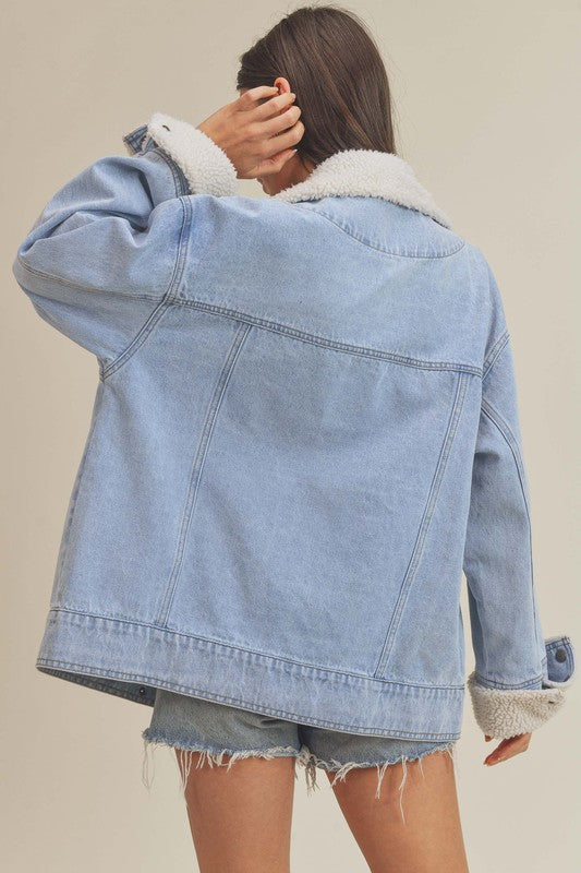 Effortless Juliette Fleece-Lined Denim Jacket (Size & Color Options Limited)
