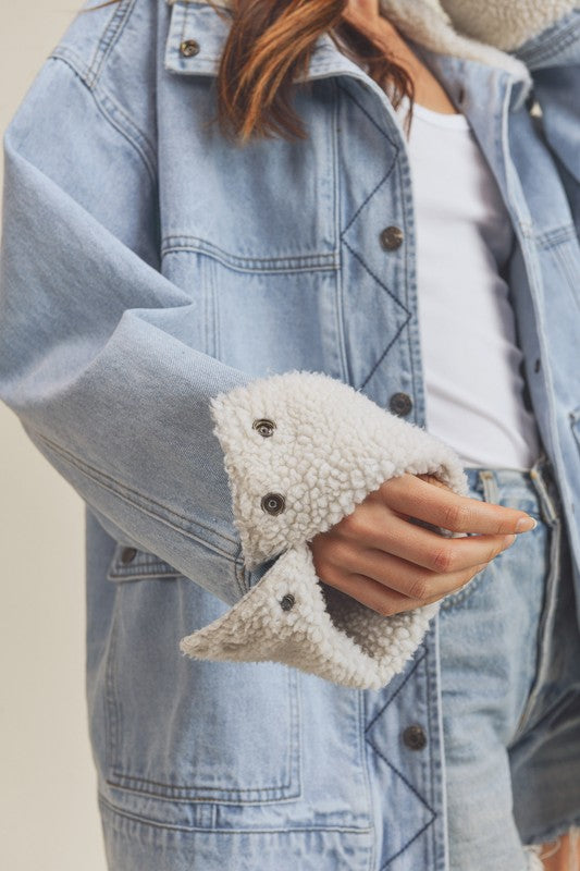 Effortless Juliette Fleece-Lined Denim Jacket (Size & Color Options Limited)