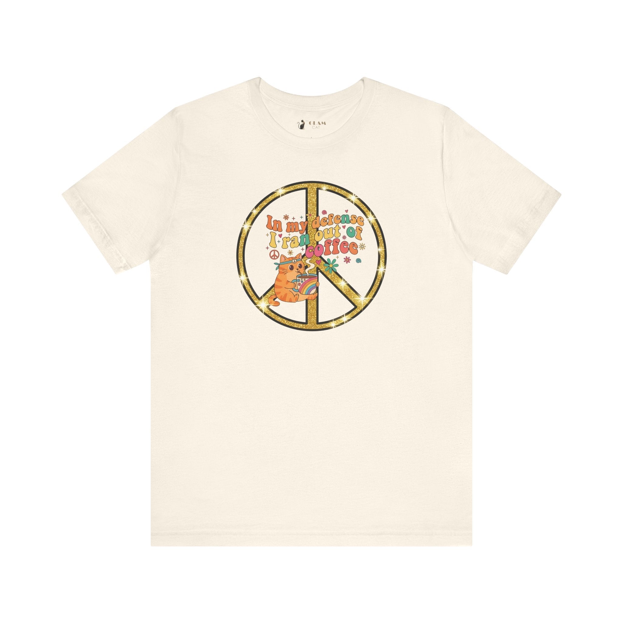 ‘In My Defense I Ran Out of Coffee’ Retro Cat Graphic Tee