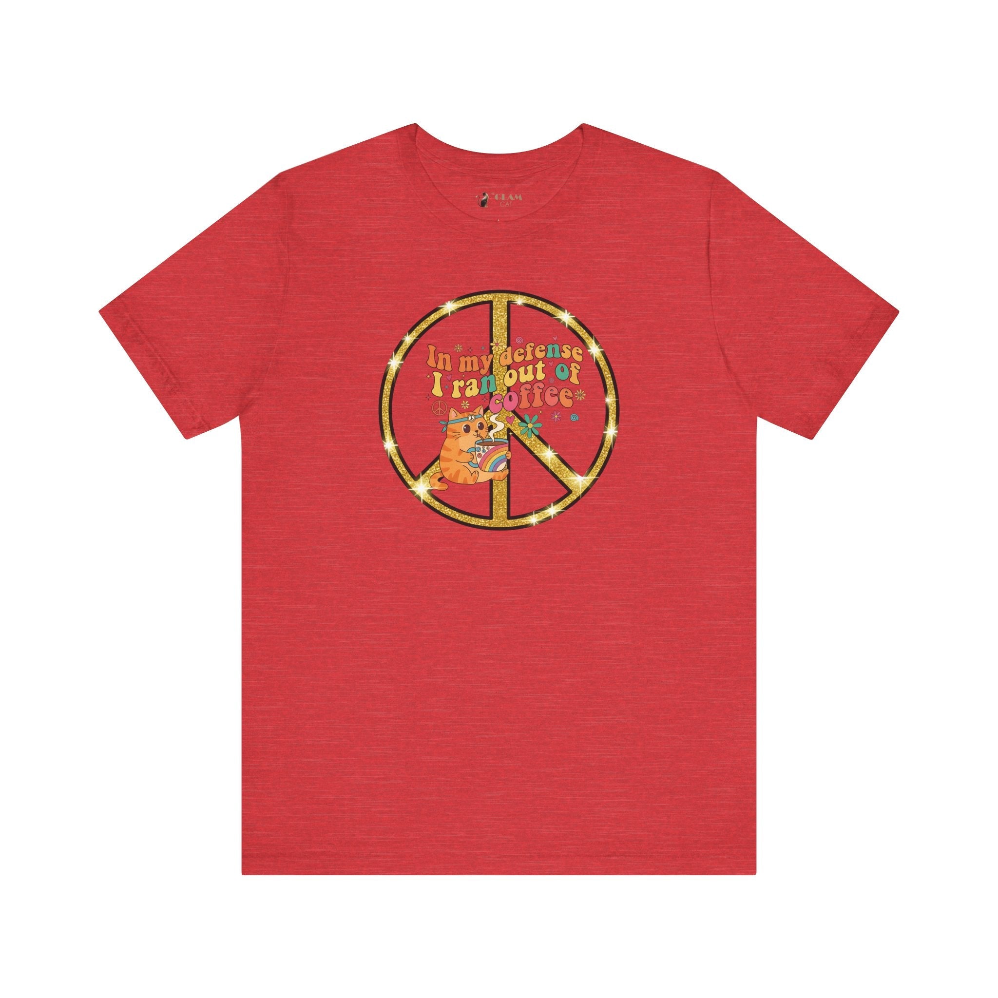 ‘In My Defense I Ran Out of Coffee’ Retro Cat Graphic Tee