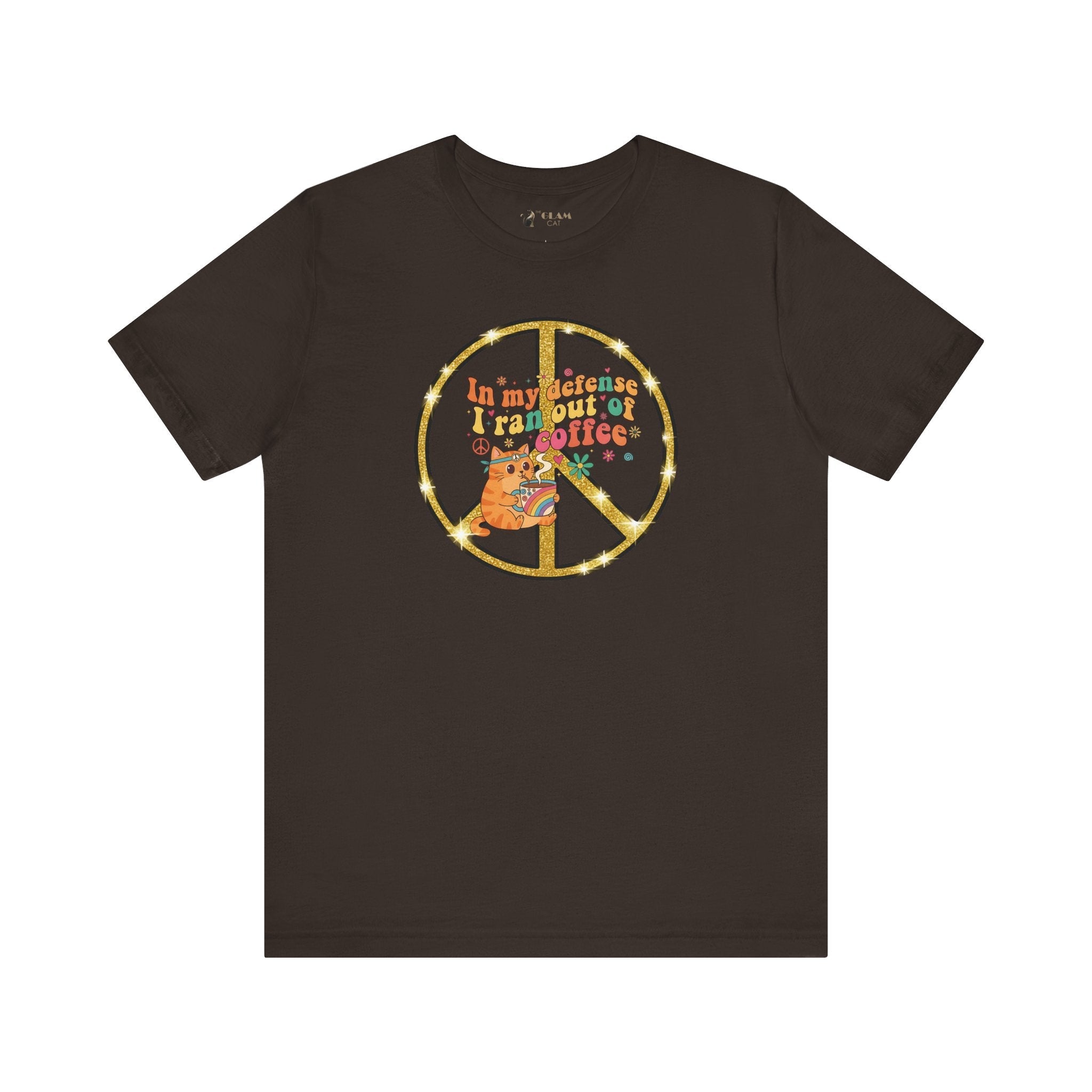 ‘In My Defense I Ran Out of Coffee’ Retro Cat Graphic Tee