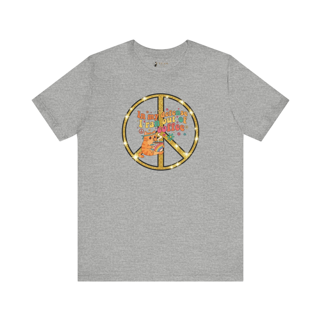 ‘In My Defense I Ran Out of Coffee’ Retro Cat Graphic Tee