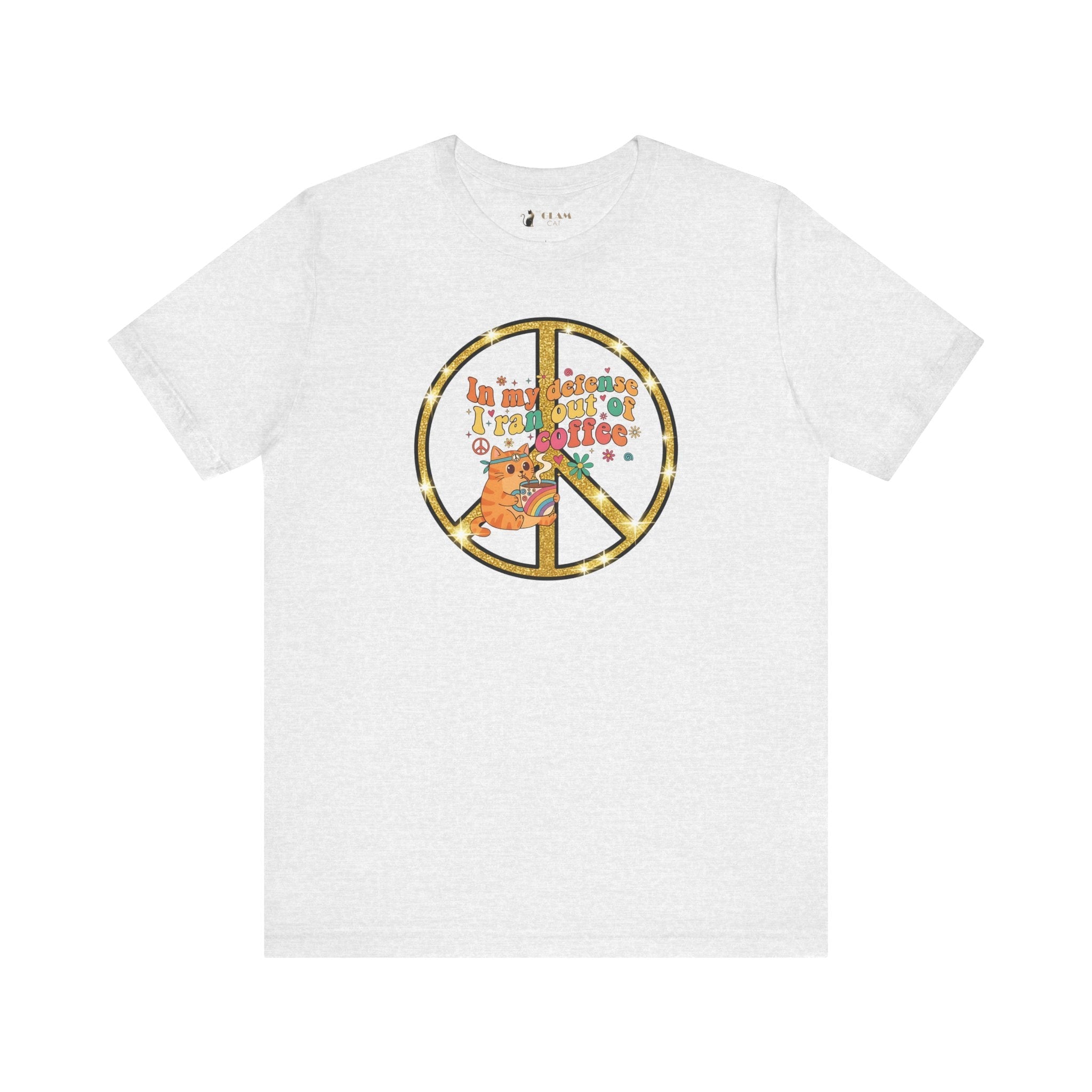 ‘In My Defense I Ran Out of Coffee’ Retro Cat Graphic Tee