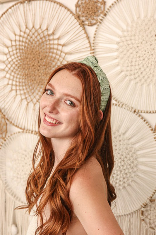 Stylish Raffia Crochet Trim Headband