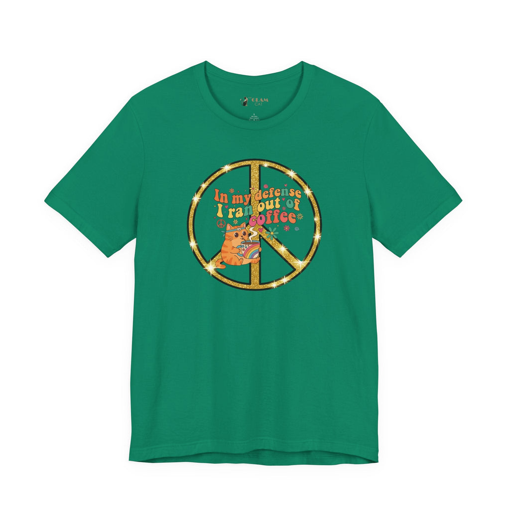 ‘In My Defense I Ran Out of Coffee’ Retro Cat Graphic Tee