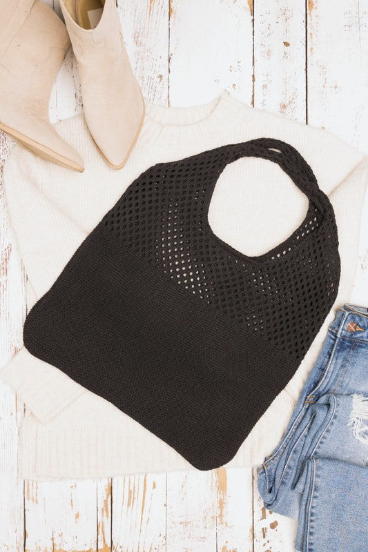 Easy-Style Soft Knit Hobo Bag