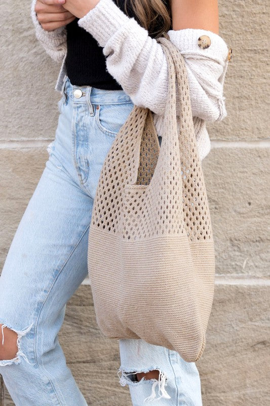 Easy-Style Soft Knit Hobo Bag