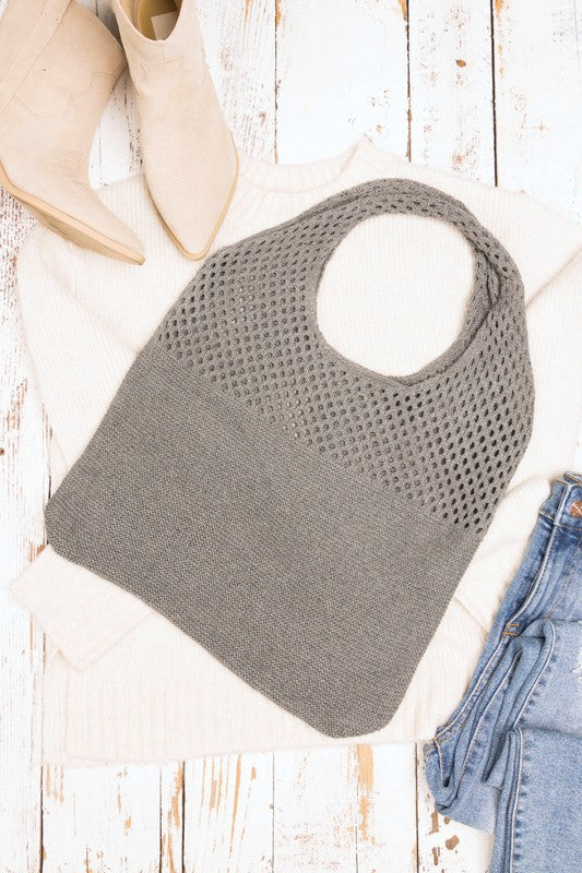 Easy-Style Soft Knit Hobo Bag