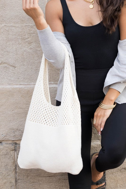Easy-Style Soft Knit Hobo Bag