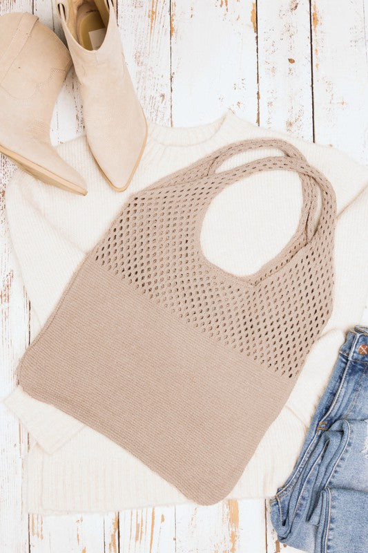 Easy-Style Soft Knit Hobo Bag