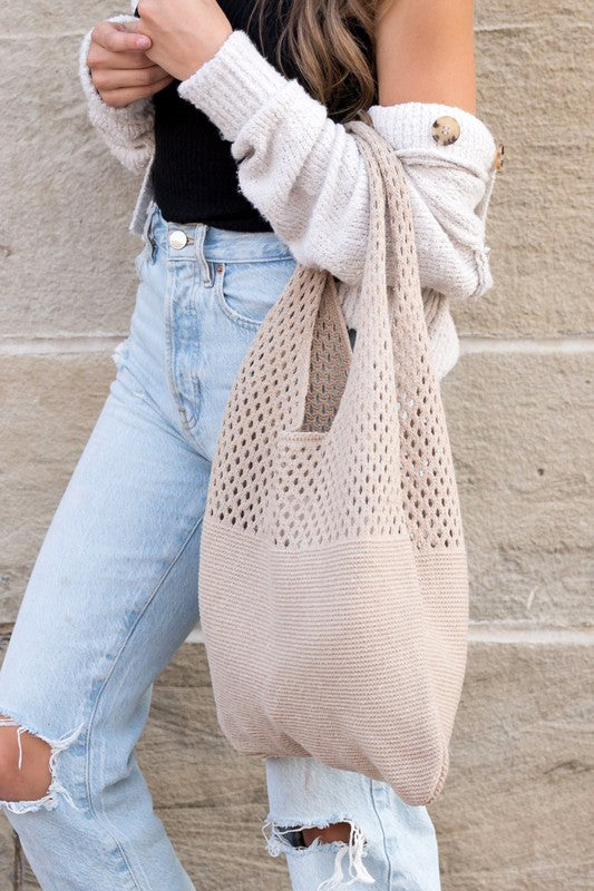 Easy-Style Soft Knit Hobo Bag