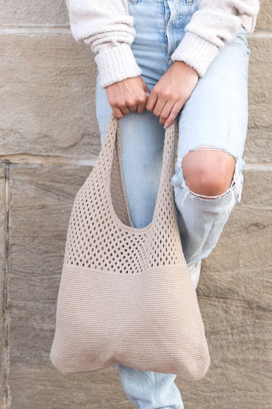 Easy-Style Soft Knit Hobo Bag
