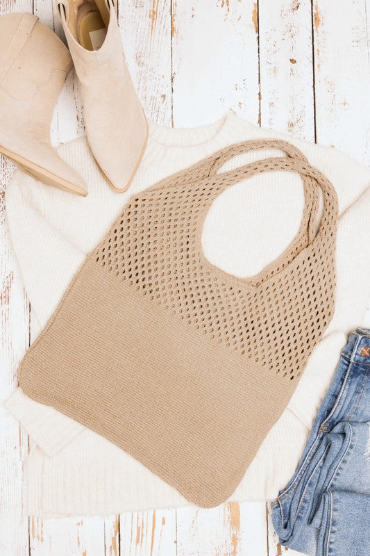 Easy-Style Soft Knit Hobo Bag