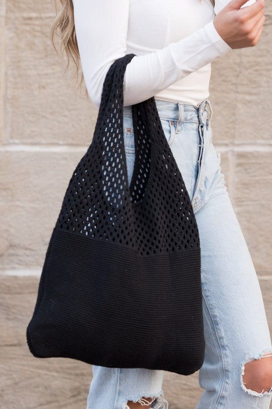 Easy-Style Soft Knit Hobo Bag