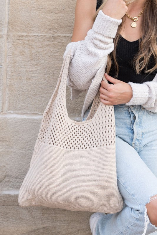 Easy-Style Soft Knit Hobo Bag