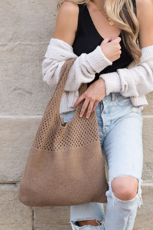 Easy-Style Soft Knit Hobo Bag