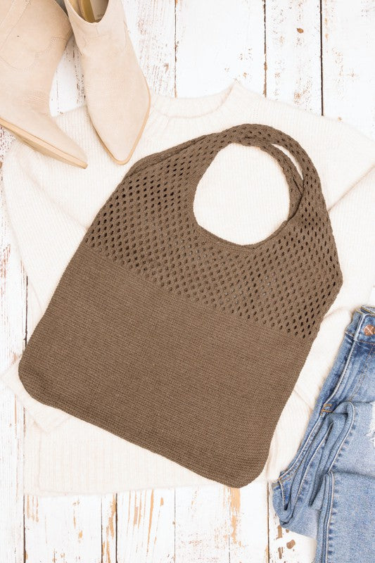 Easy-Style Soft Knit Hobo Bag