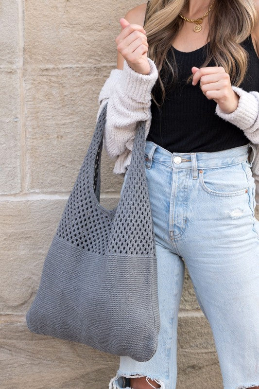Easy-Style Soft Knit Hobo Bag