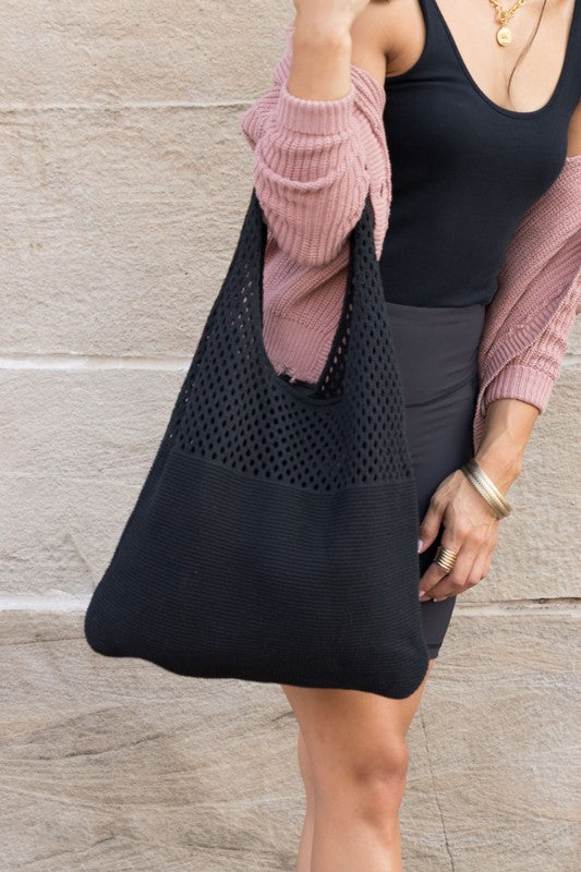 Easy-Style Soft Knit Hobo Bag