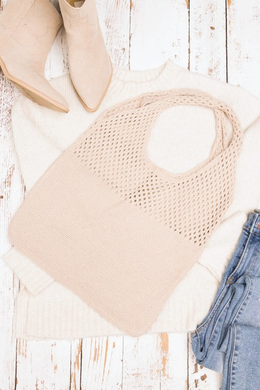 Easy-Style Soft Knit Hobo Bag