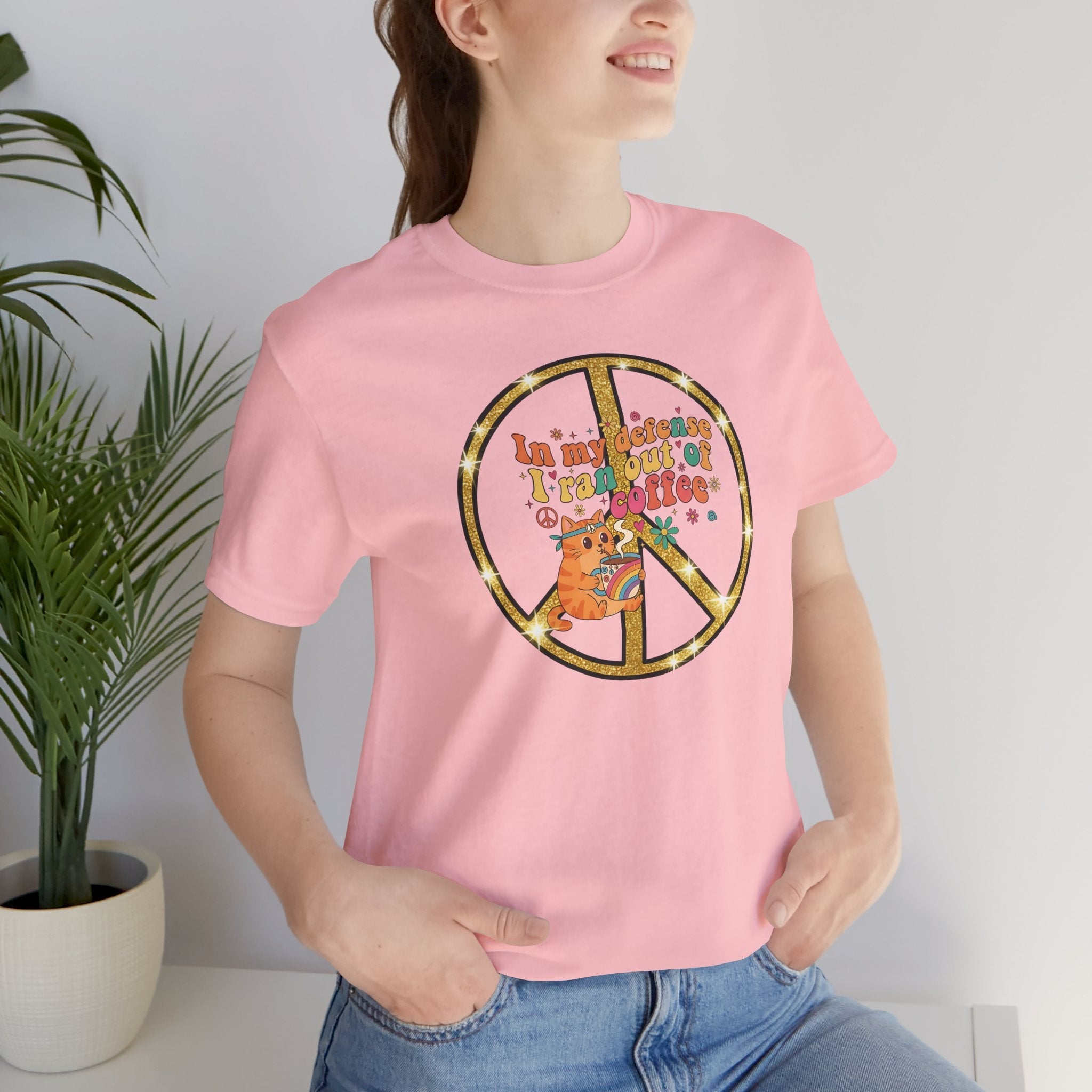 ‘In My Defense I Ran Out of Coffee’ Retro Cat Graphic Tee