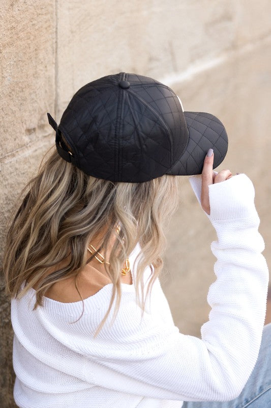Trending Quilted Puffer Ball Cap