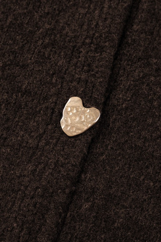 Chic & Sassy Heart Button Cardigan Sweater