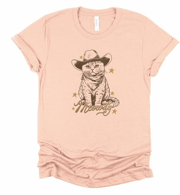 Adorable Meowdy Cat Graphic Tee