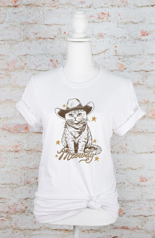 Adorable Meowdy Cat Graphic Tee