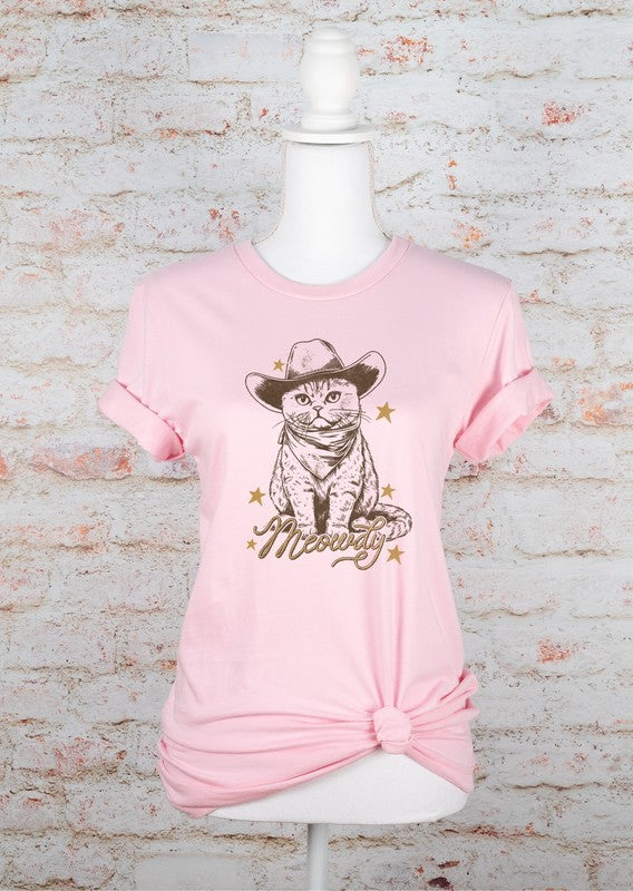 Adorable Meowdy Cat Graphic Tee