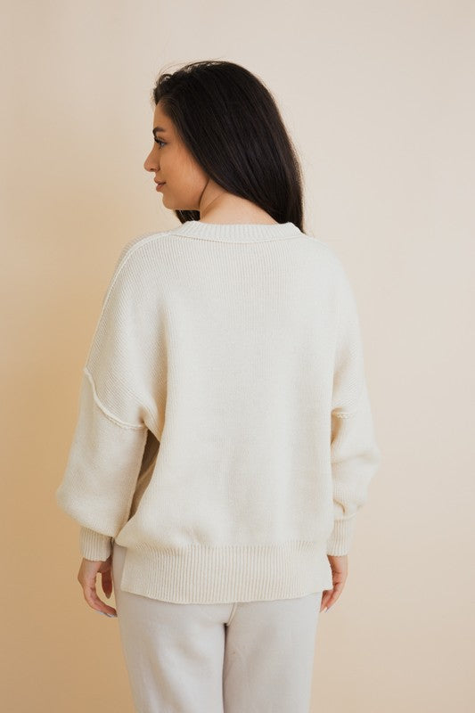 Casual Drop Shoulder Oversized Sweater
