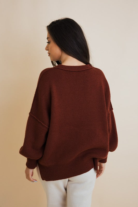 Casual Drop Shoulder Oversized Sweater