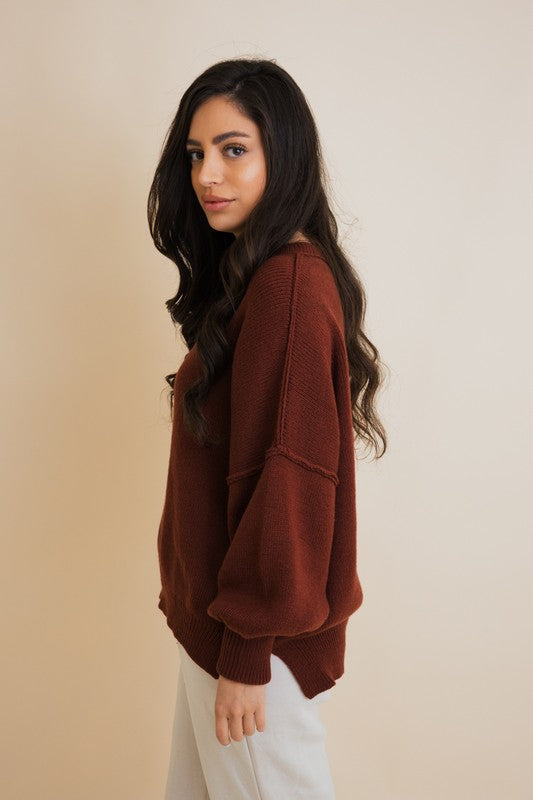 Casual Drop Shoulder Oversized Sweater