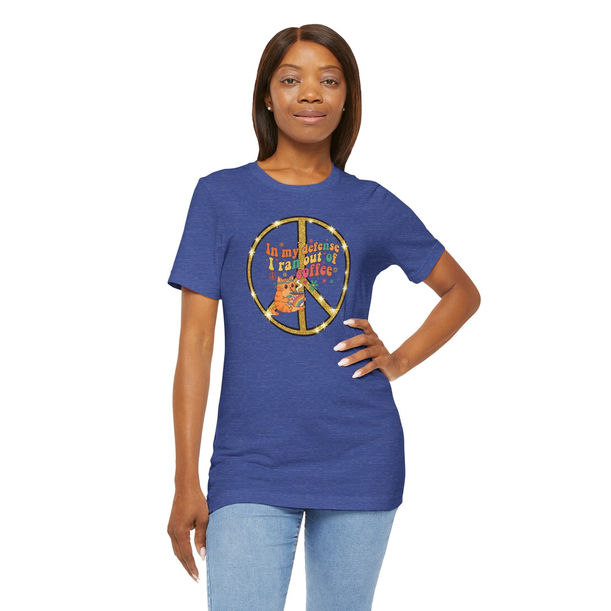 ‘In My Defense I Ran Out of Coffee’ Retro Cat Graphic Tee