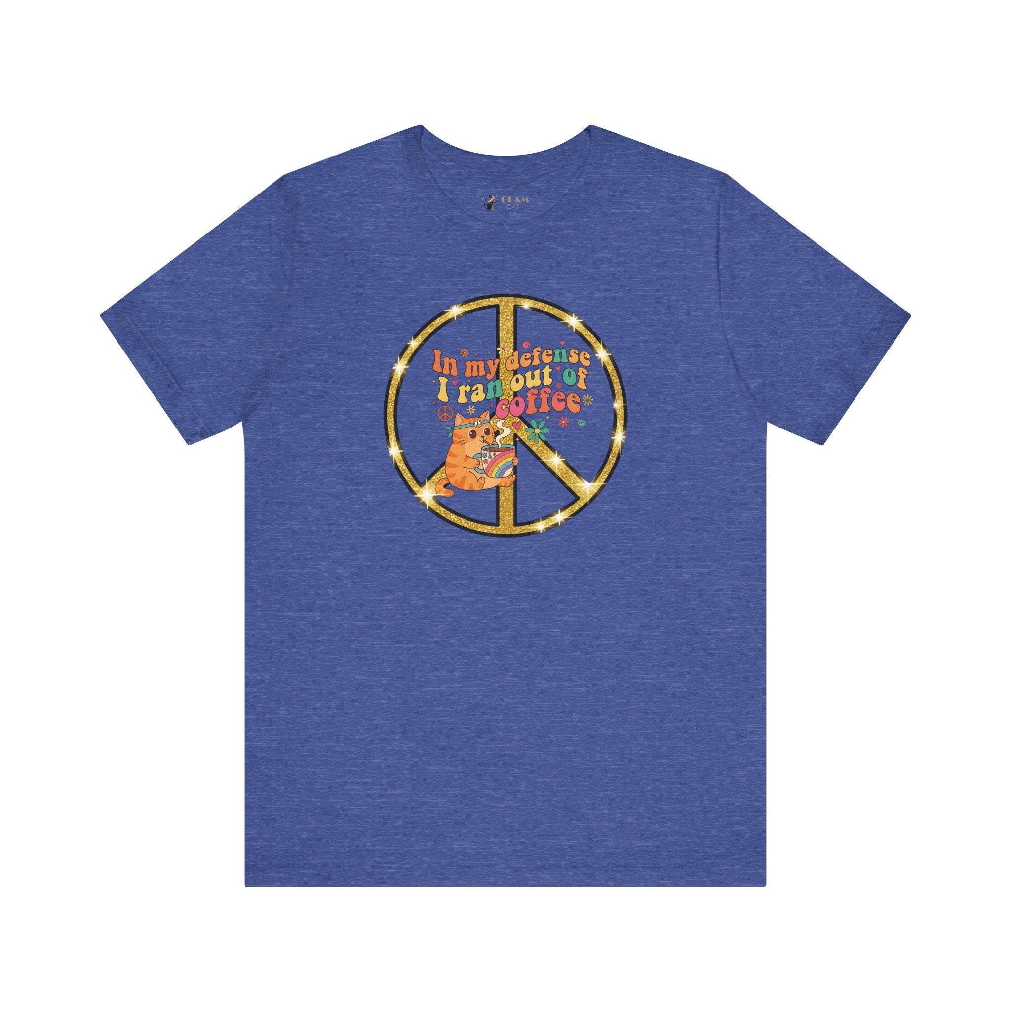 ‘In My Defense I Ran Out of Coffee’ Retro Cat Graphic Tee