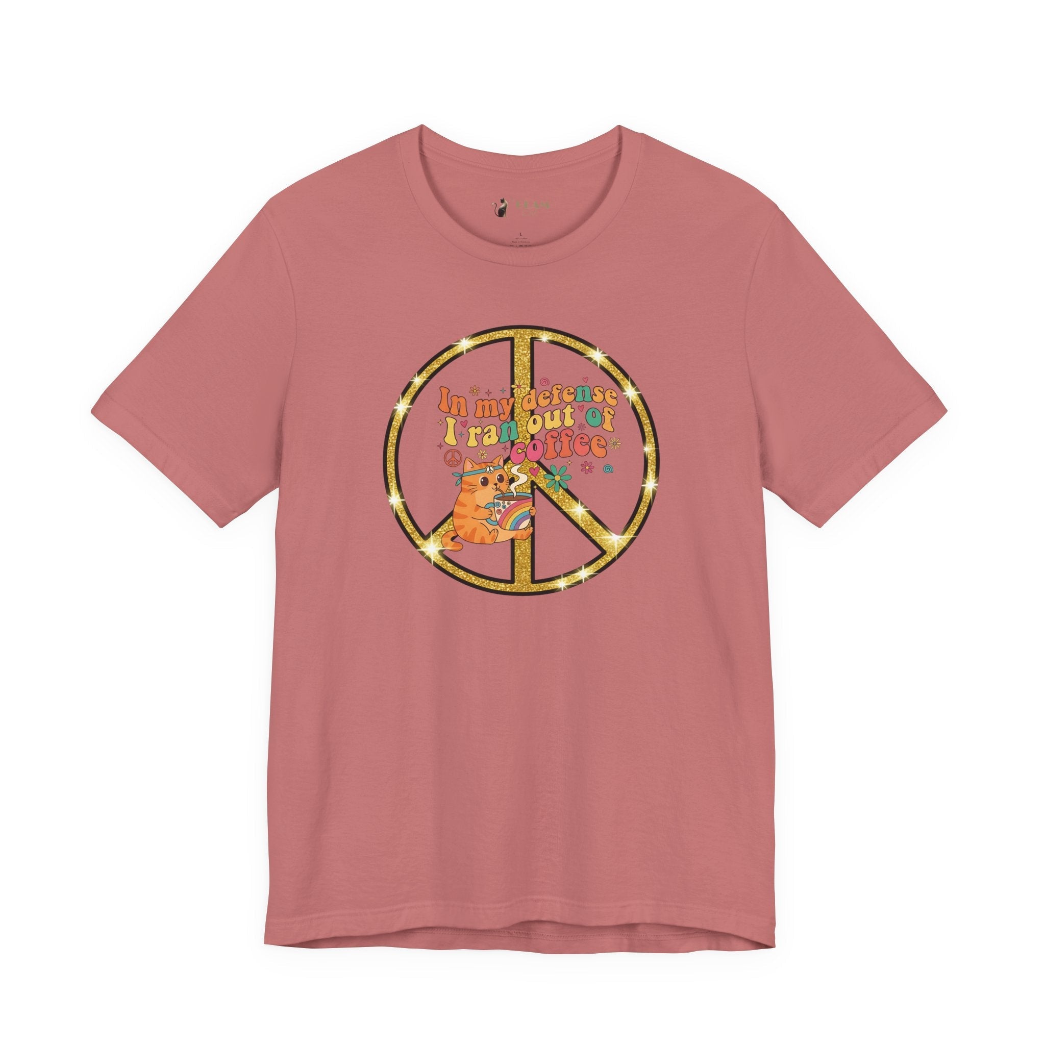 ‘In My Defense I Ran Out of Coffee’ Retro Cat Graphic Tee