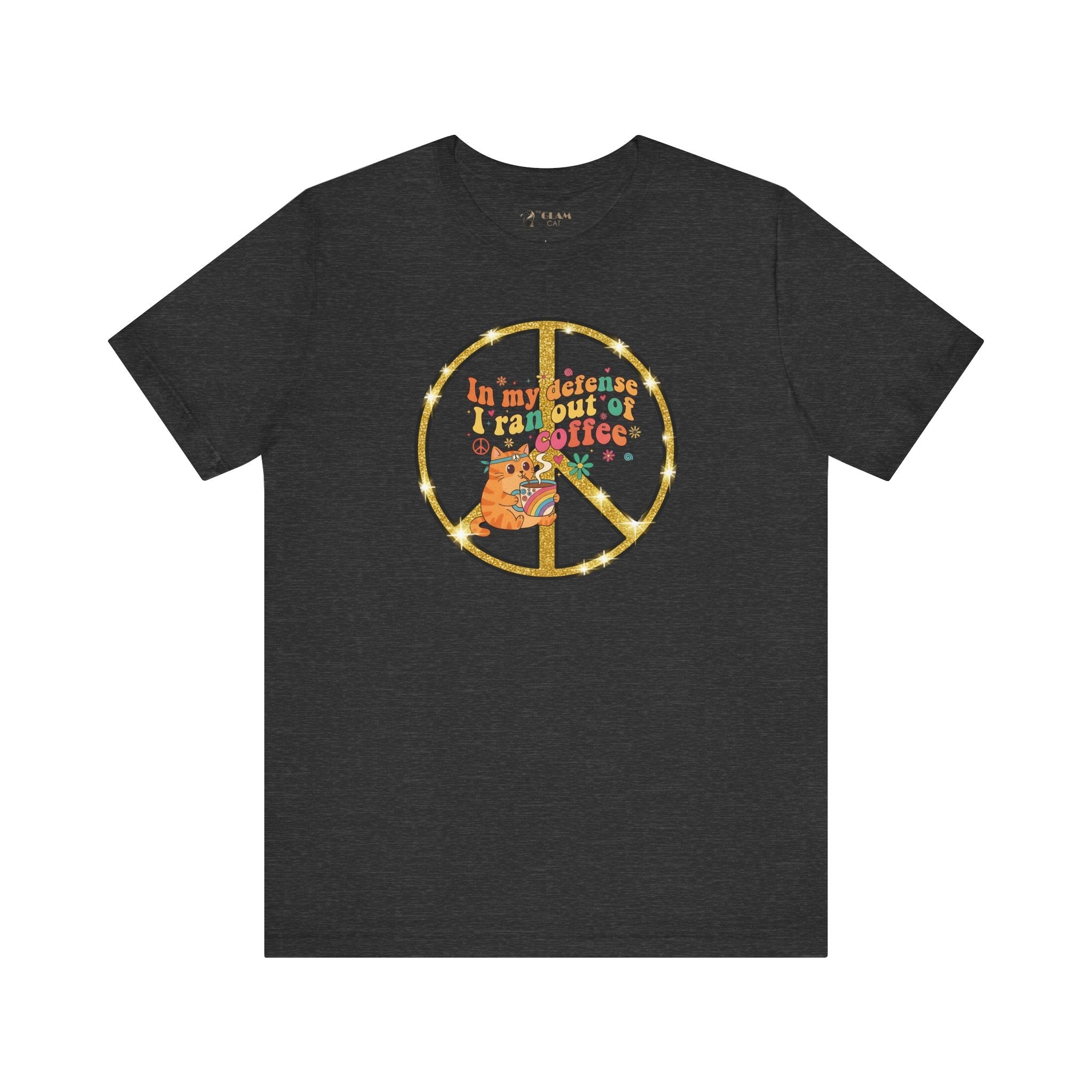 ‘In My Defense I Ran Out of Coffee’ Retro Cat Graphic Tee