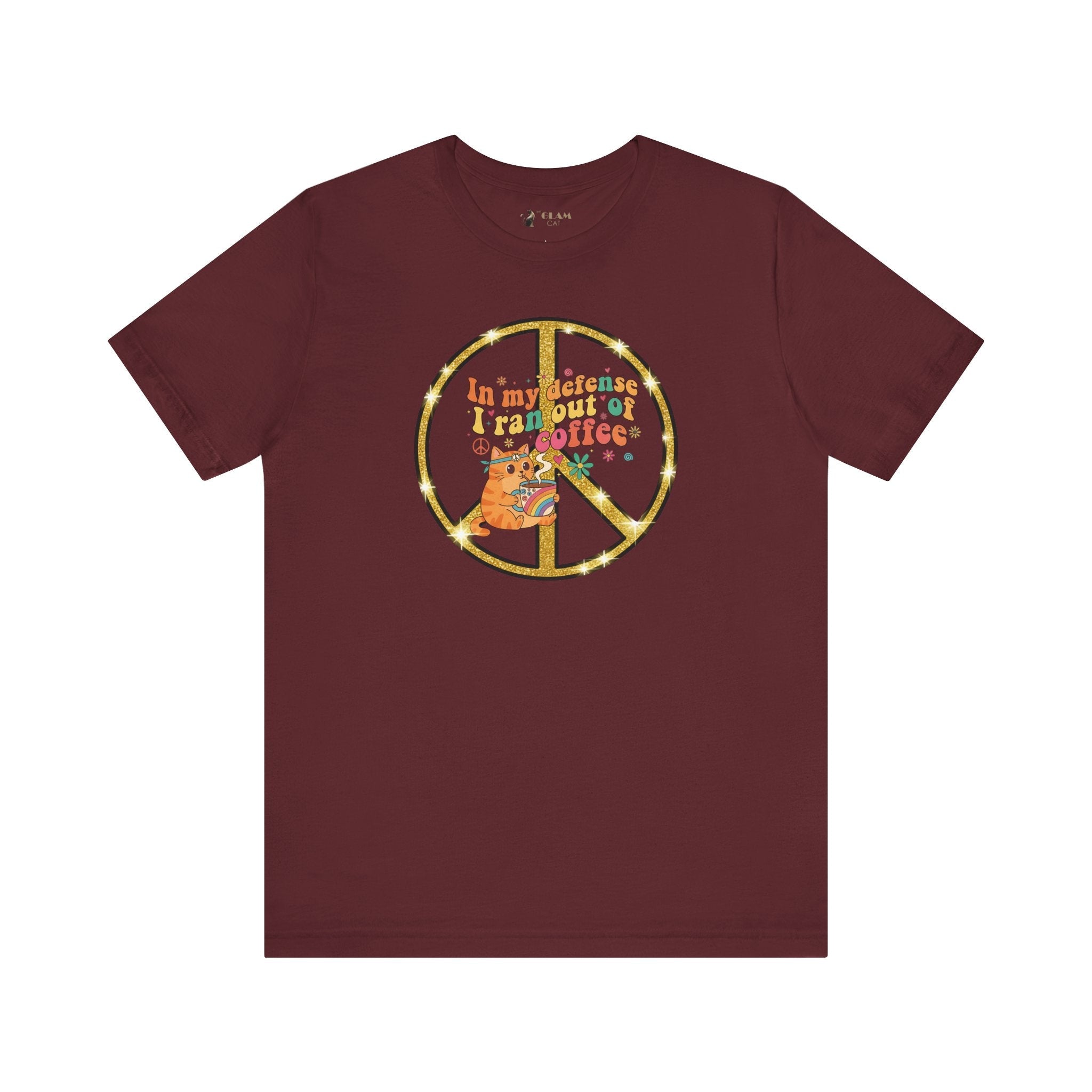 ‘In My Defense I Ran Out of Coffee’ Retro Cat Graphic Tee