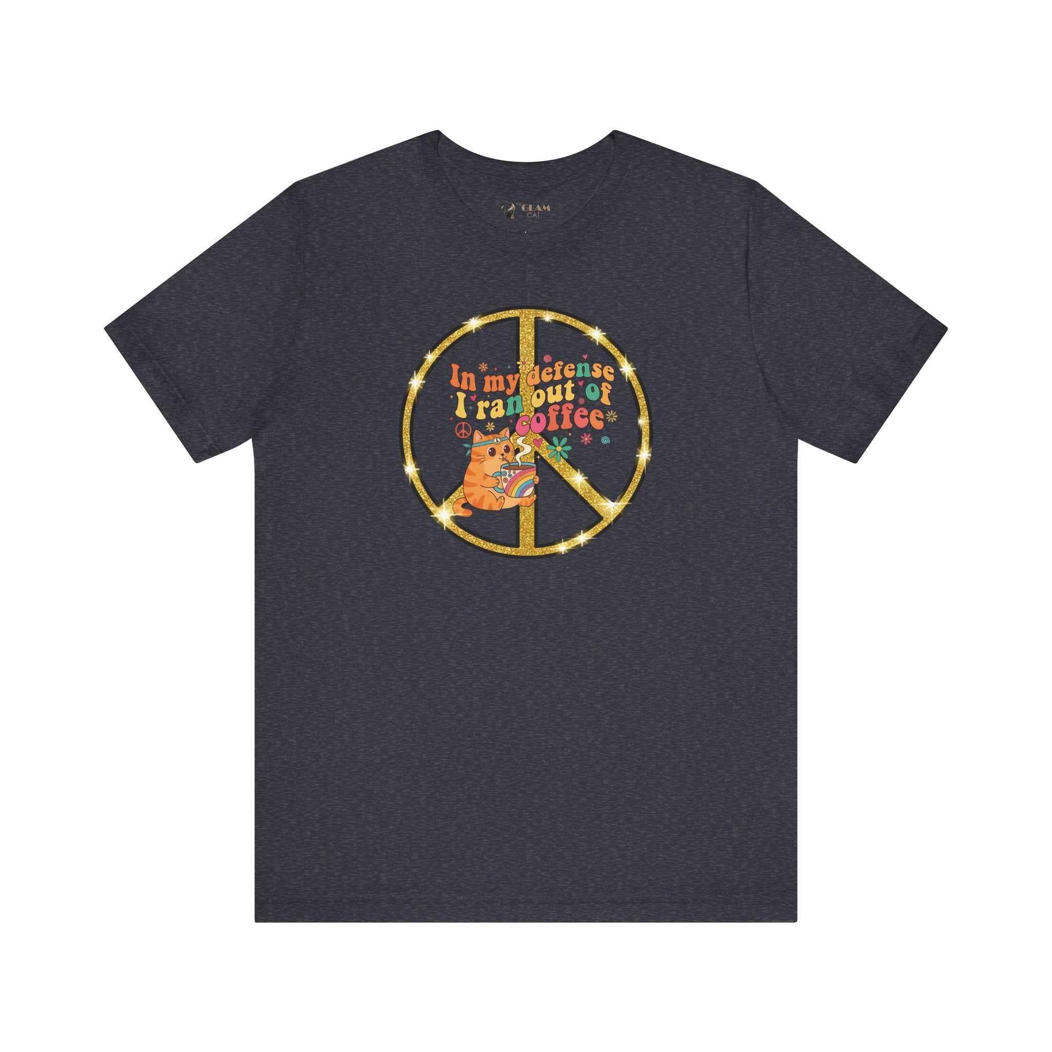 ‘In My Defense I Ran Out of Coffee’ Retro Cat Graphic Tee